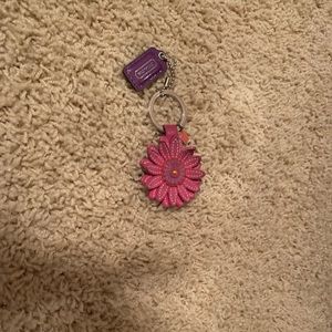 Coach Poppy Flower pink keychain